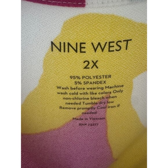 Nine West Dolman Sleeve Vibrant‎ Wrap Dress with Tie Size 2X 18 20 Stretch Plus - Picture 5 of 5